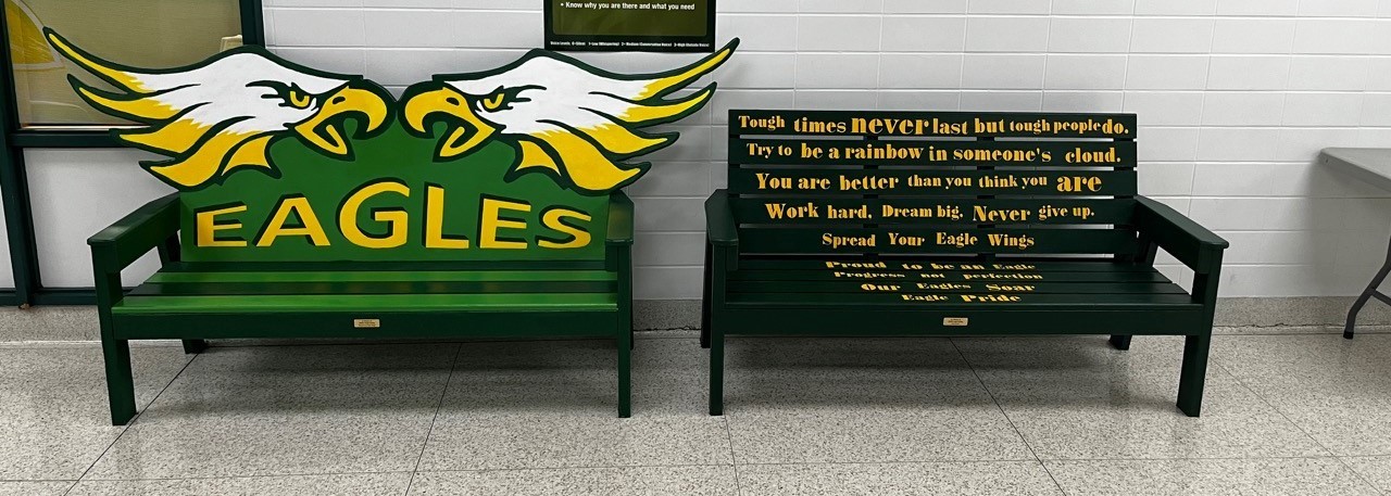 Picture of new benches at Fassett Junior High