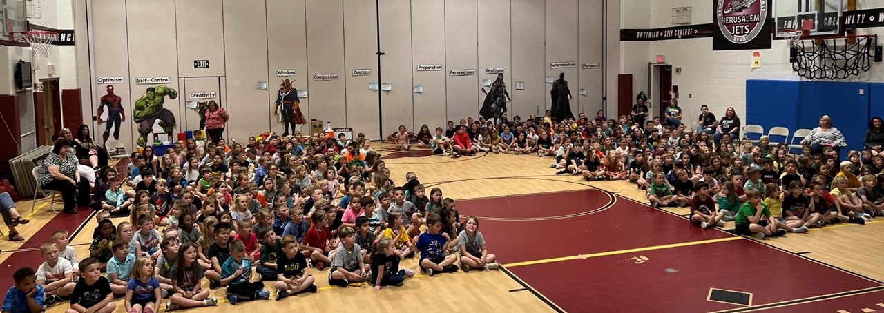 Jerusalem Elementary - All students in the gym for a presentation!